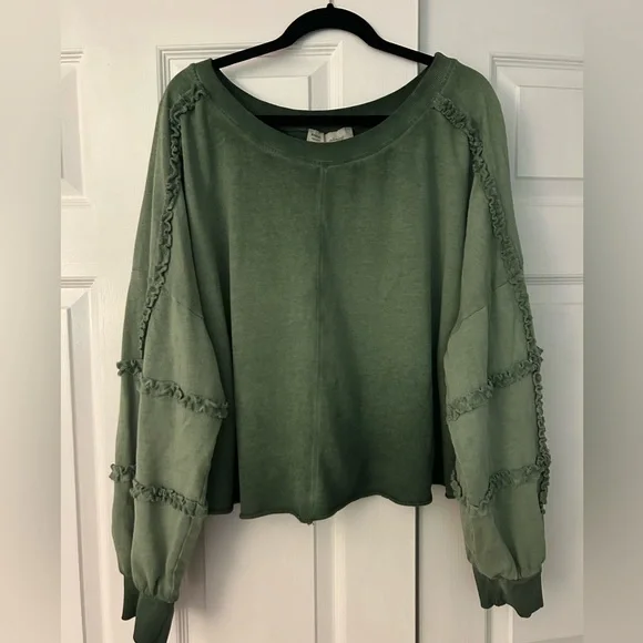 Anthropologie ruffle sweatshirt - Picture 1 of 5